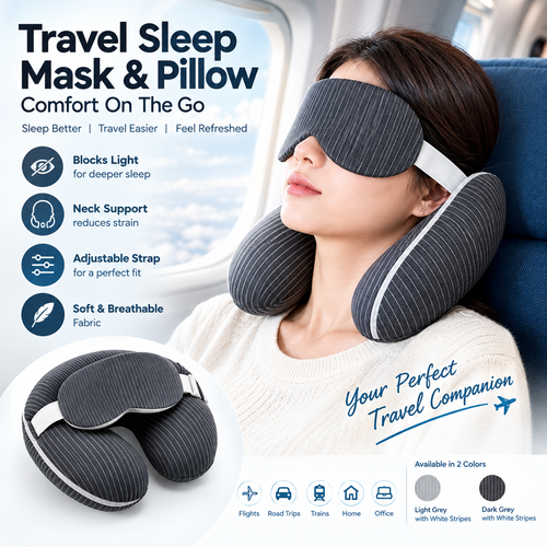 Travel Sleep Mask & Pillow – Comfort On the Go